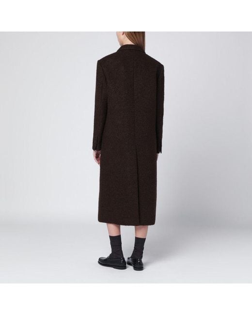 DUNST Black Single Breasted Wool Blend Coat