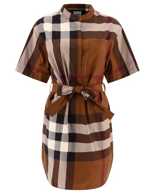 Abbie Check -Kleid Burberry en coloris Brown