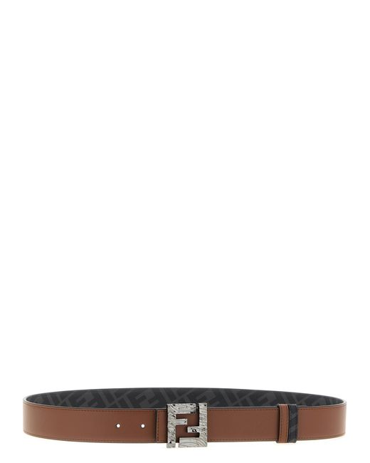 Fendi White 'Squared Ff' Reversible Belt for men