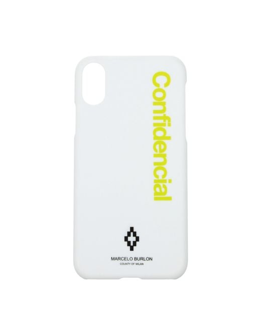 Marcelo Burlon White Porta Iphone Iphone X Donna Plastica Bianco