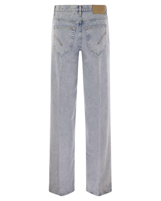 Dondup Gray Jacklyn Wide Leg Jeans