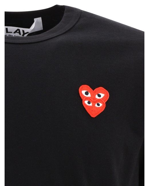 COMME DES GARÇONS PLAY Black "Double Heart" T-Shirt for men