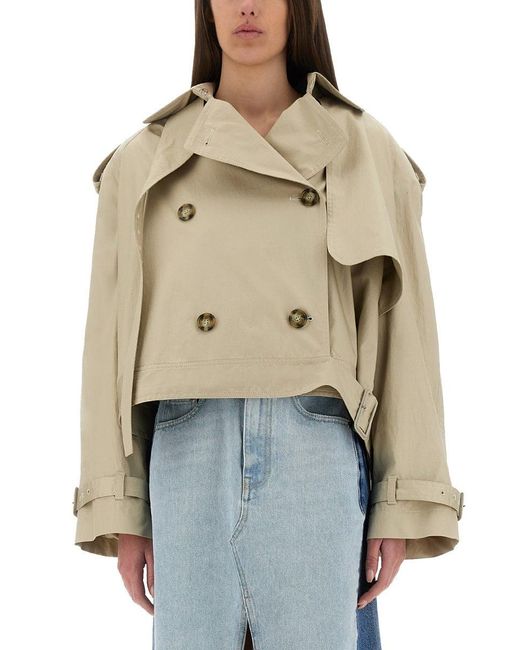 Stella Mc Cartney gabardina corta con cinturón Stella McCartney de color Natural
