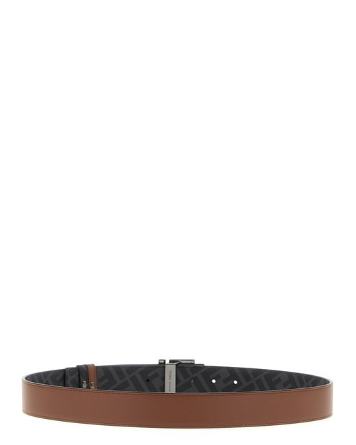 Fendi 'quadratischer FF' reversibler Gürtel in White für Herren