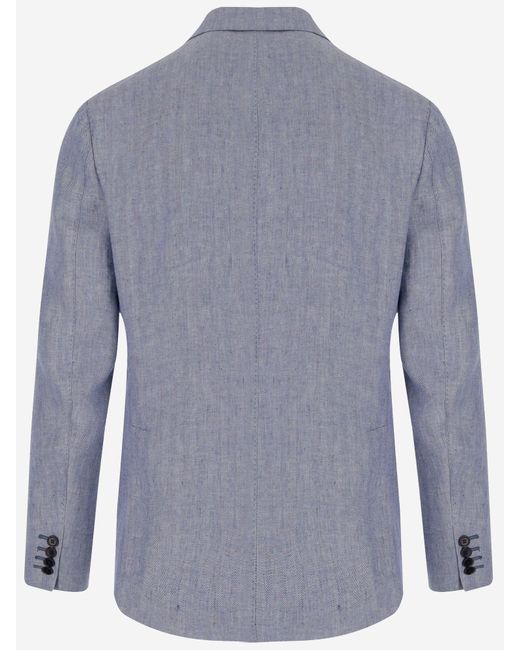 Brian Dales Blue Single Breasted Linen Jacket