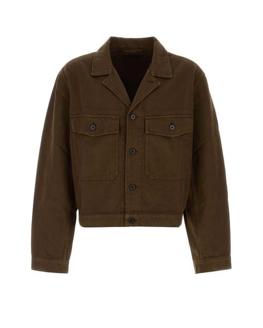 Lemaire Brown Gabardine Jacket for men