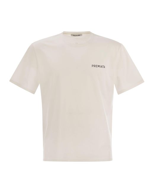 Camiseta de jersey de algodón Premiata de hombre de color White