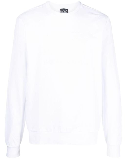 Sudadera con logo estampado EA7 de hombre de color White