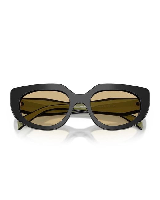 Prada Zonnebril Prd02 S 03 K10 R Zwart/geel Dames in het Brown