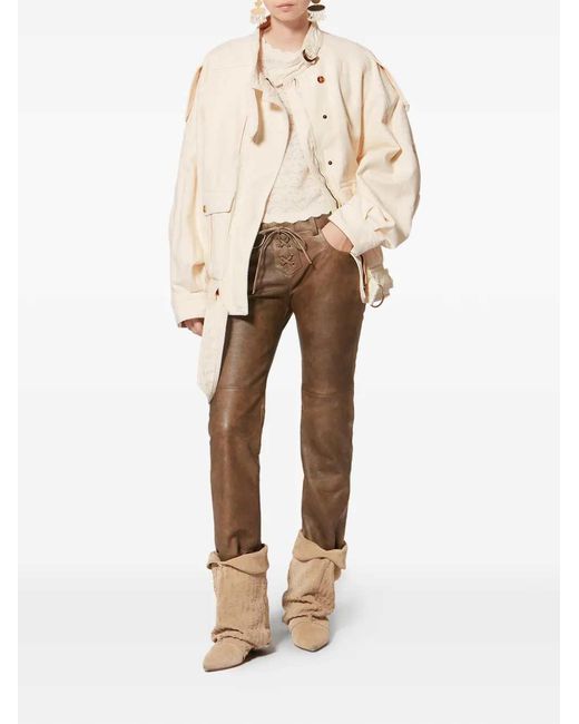 Isabel Marant White Isabel X Isalya Jacket With Pockets And Buckle