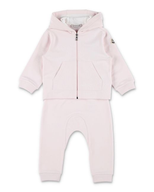 Moncler Pink Mini Fleece Jogging Set For Little Boys