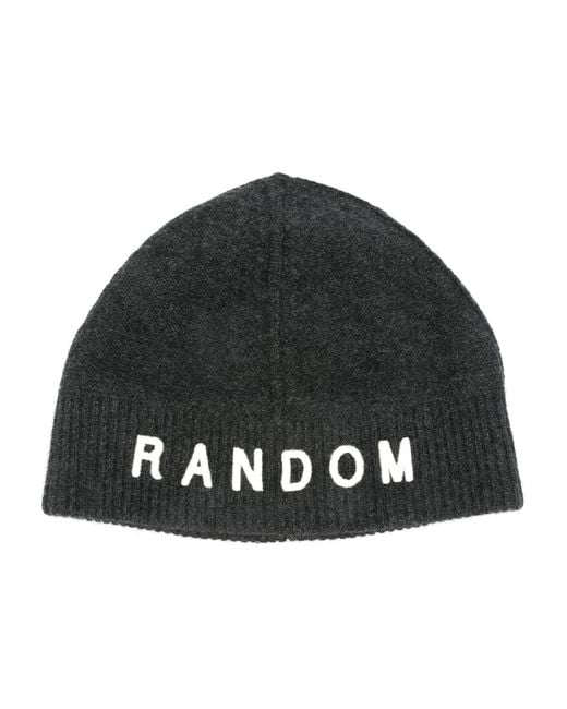 Random Identities Black Beanie With Ris Logo for men