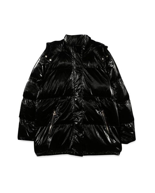 Down Jacket con capucha Michael Kors de color Black