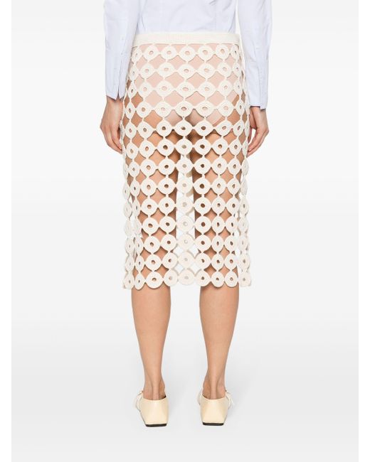 Wales Bonner White Stanza Knit Skirt