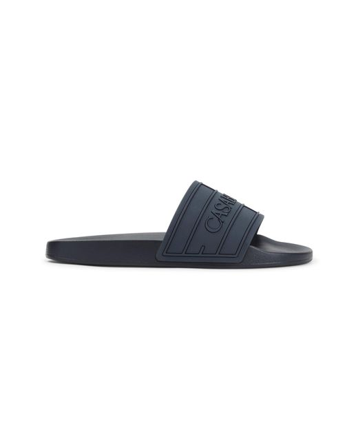 Casablanca Blue Logo Pool Slides for men