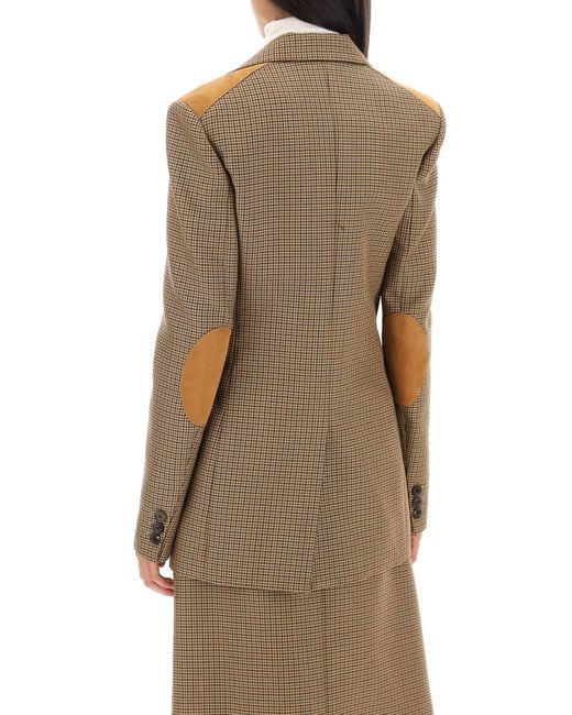 Bally Houndstooth Single Breasted Blazer in het Brown
