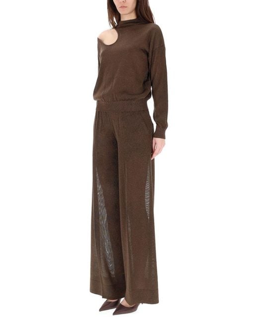 Circus Hotel Brown Viscose Blend Trousers