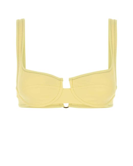 Reina Olga Yellow Pastel Stretch Nylon Brigitte Bikini Top