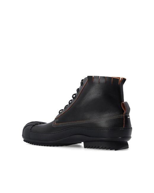 Maison Margiela Black Leather High Top Sneakers for men