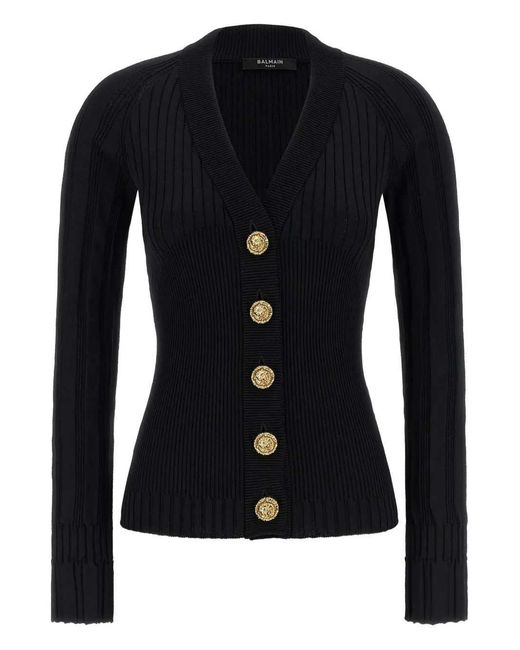 Cárdigan con botones Balmain de color Black