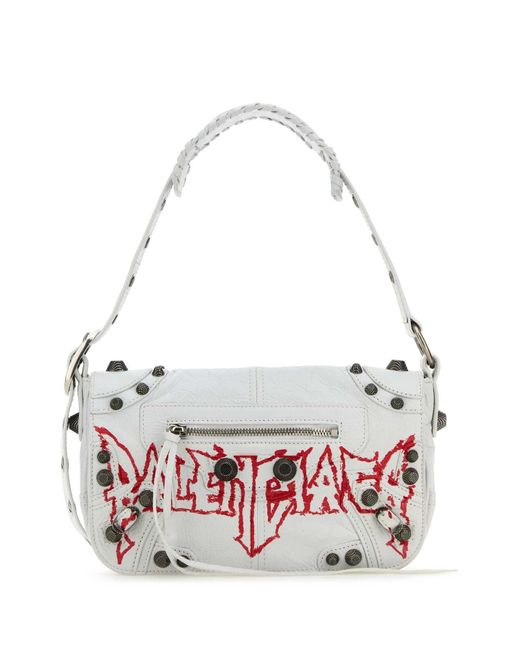 Balenciaga White Leather Le Cagole Xs Diy Metal Crossbody Bag for men