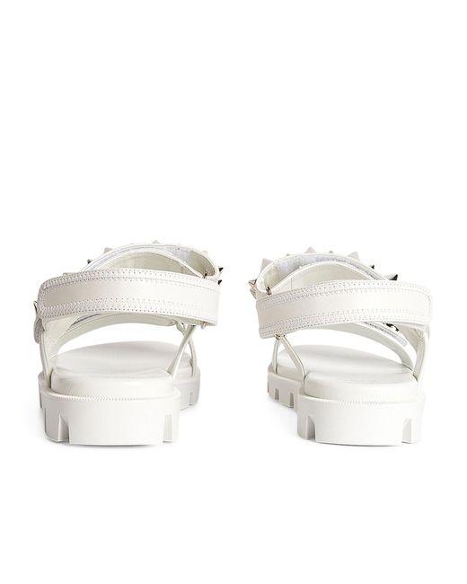Christian Louboutin White Spikita Cool Leather Sandals