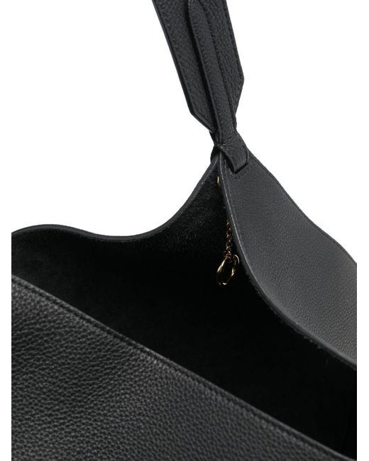 Khaite Black Lotus Small Leather Shoulder Bag