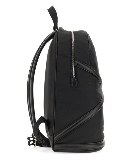 McQueen Black Logo-print Shell Backpack