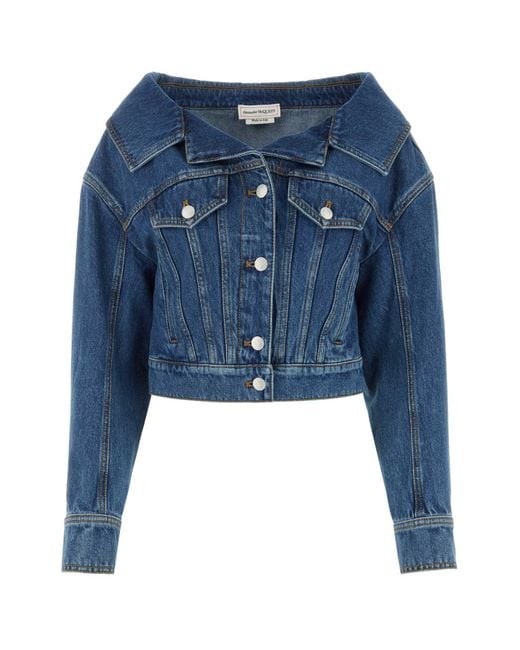 McQueen Blue Cotton Denim Jacket