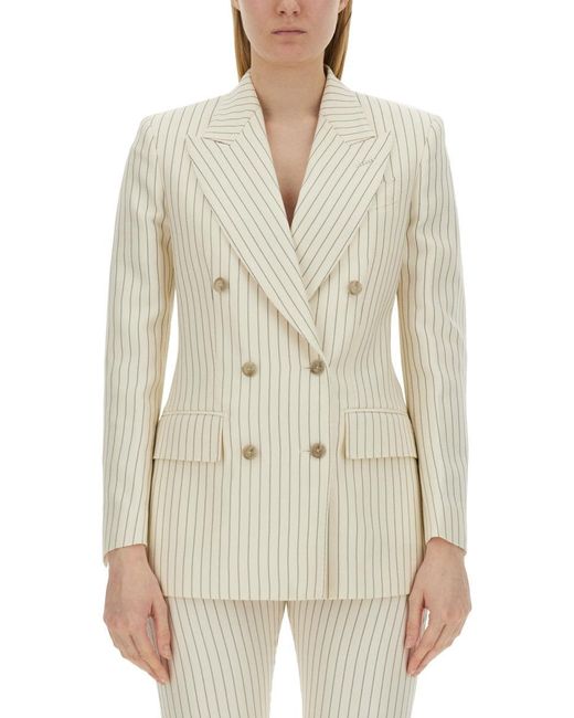 Tom Ford White Double-Breasted Jacket "Wallis