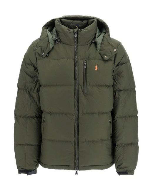 Polo Ralph Lauren Green Ripstop Down Jacket With Hood for men