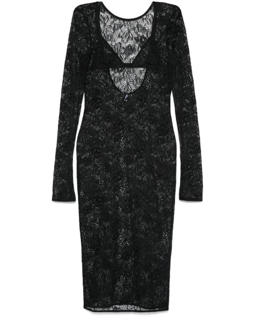 Black Semi Sheer Manga larga Patrizia Pepe