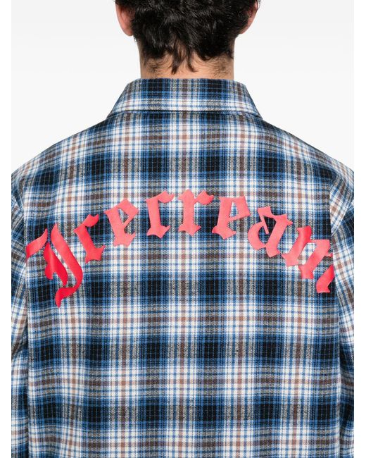 ICECREAM Blue Checked Cotton Shirt for men