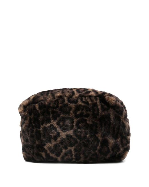 Apparis Black Jumbo Leopard Noor Pouch