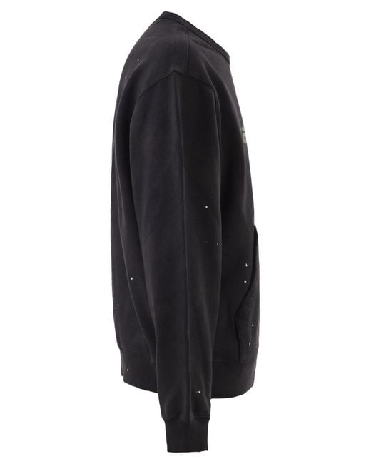 Carhartt Black Crew Neck Sweatshirt With Spray Effect Logo