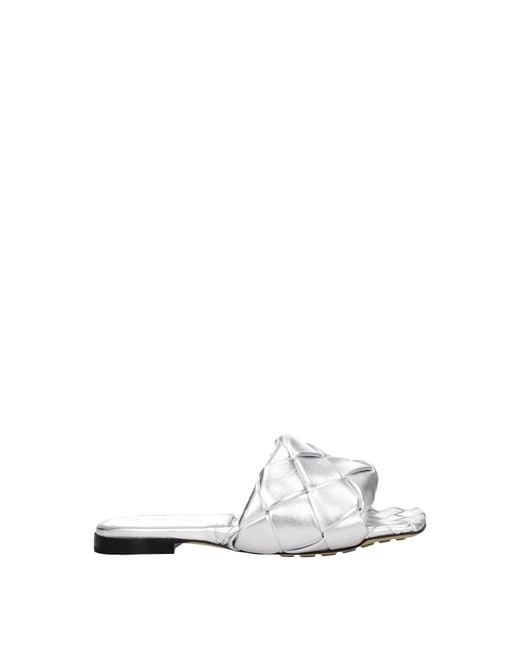 Bottega Veneta White Sandals And Clogs Leather