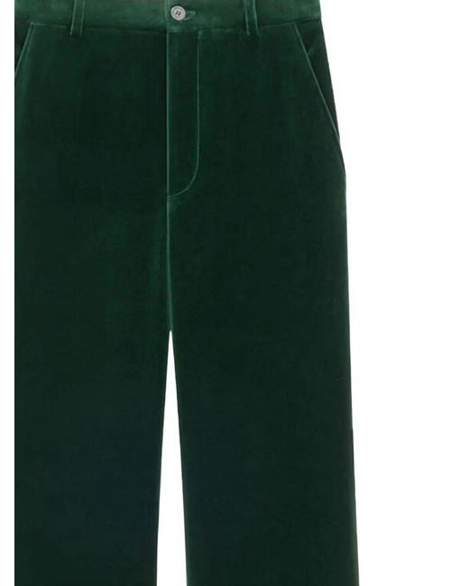 Saint Laurent Green Pantalon Velours Coton Vintage