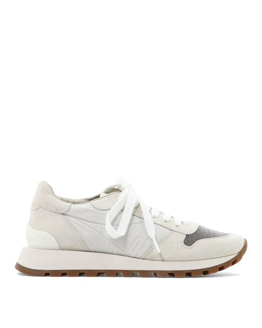 Buello Cucinelli Sneakers avec un orteil précieux Brunello Cucinelli en coloris White