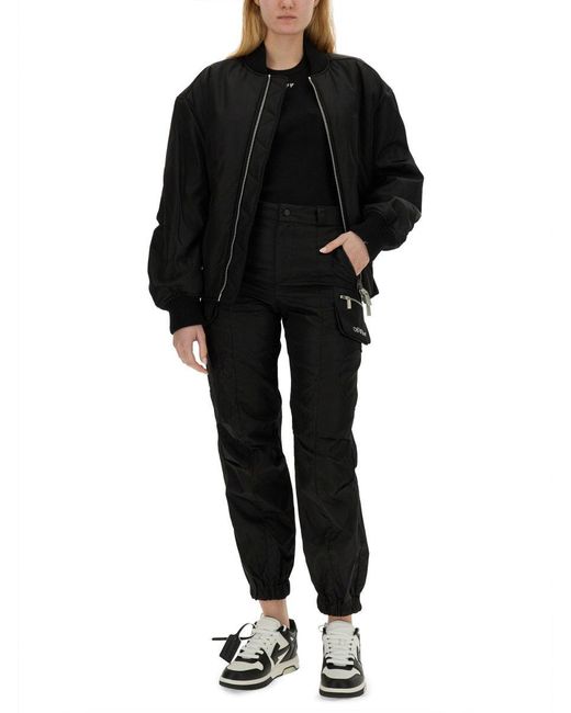 Off-White c/o Virgil Abloh Black Nylon Bomber Jacket