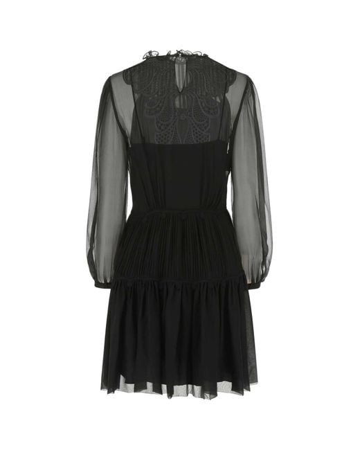 Alberta Ferretti Black Chiffon Mini Dress for men