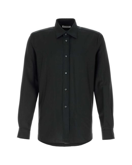 Jil Sander Black Wool Blend Shirt for men