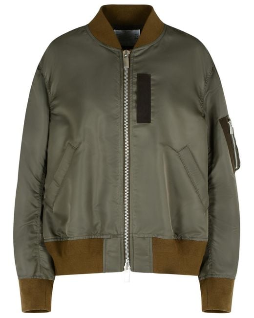 Giacca Di Nylon Di 'Taupe' di Sacai in Green