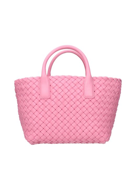 Bottega Veneta Pink Mini Cabat Handbags Leather/Ribbon