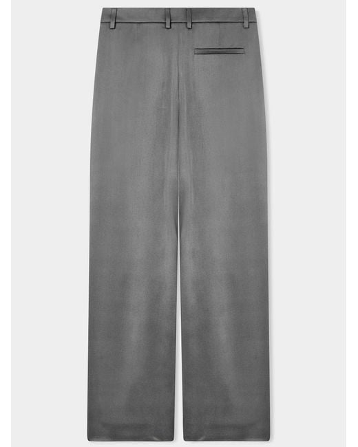 Giorgio Armani Gray Double Silk Satin Trousers