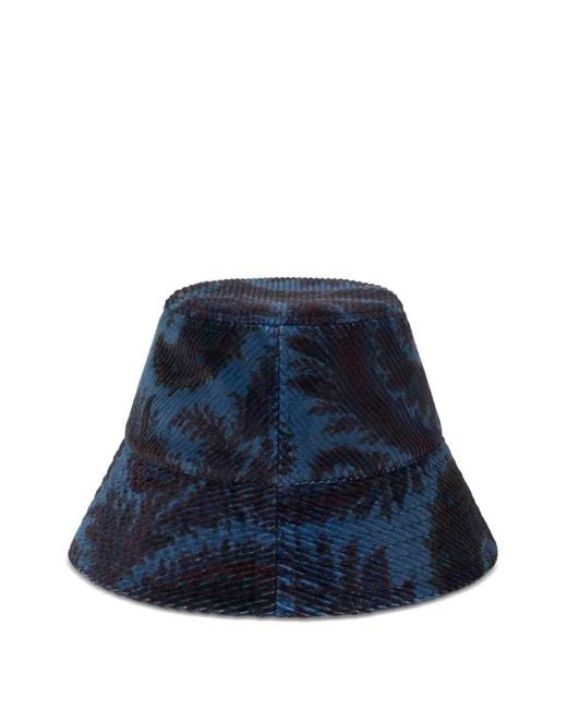 Etro Blue Ribbed Bucket Hat for men