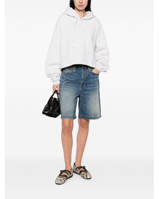 Golden Goose Deluxe Brand White Cotton Cropped Hoodie
