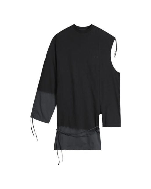 Y-3 Black Dd Cnch Drape T