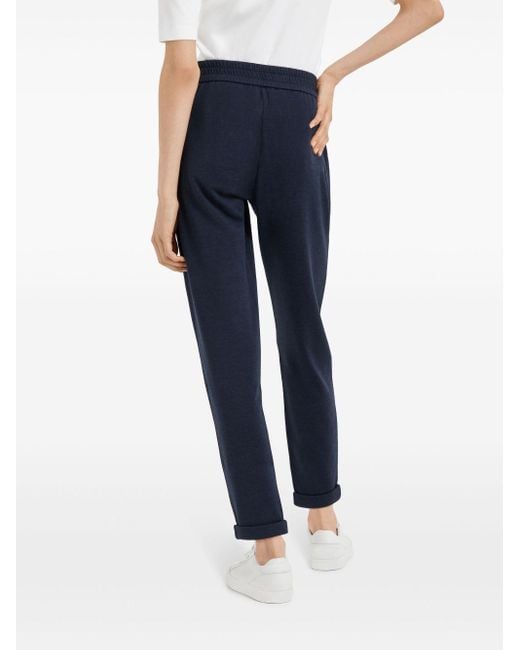 Brunello Cucinelli Blue Cotton And Silk Trousers