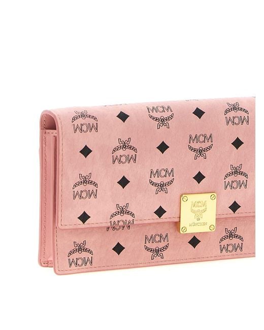 'Aren' billetera en la cadena MCM de color Pink