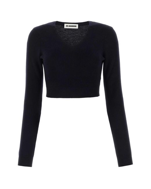 Jil Sander Black Midnight Wool Sweater